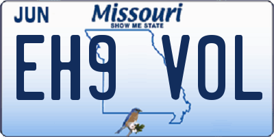 MO license plate EH9V0L