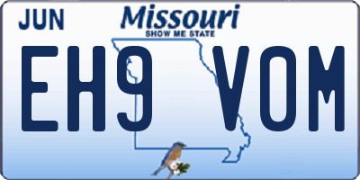 MO license plate EH9V0M
