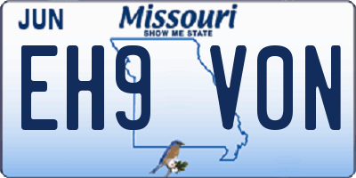 MO license plate EH9V0N