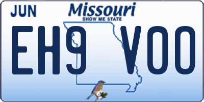 MO license plate EH9V0O
