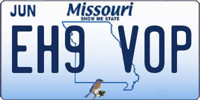MO license plate EH9V0P