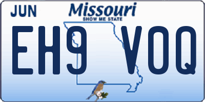 MO license plate EH9V0Q