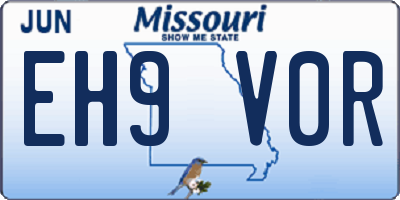 MO license plate EH9V0R