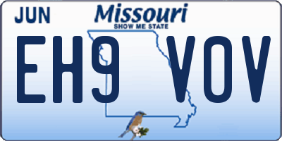 MO license plate EH9V0V