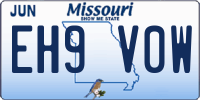 MO license plate EH9V0W