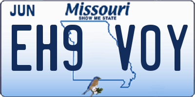 MO license plate EH9V0Y