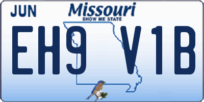 MO license plate EH9V1B