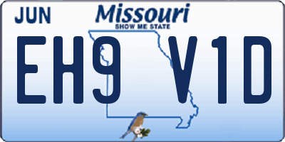 MO license plate EH9V1D