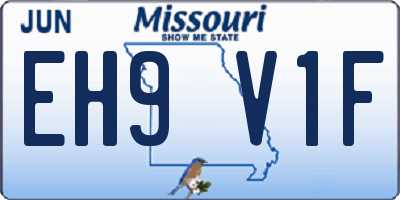 MO license plate EH9V1F