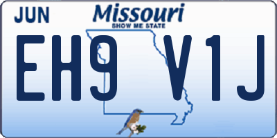 MO license plate EH9V1J