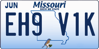 MO license plate EH9V1K