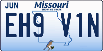 MO license plate EH9V1N