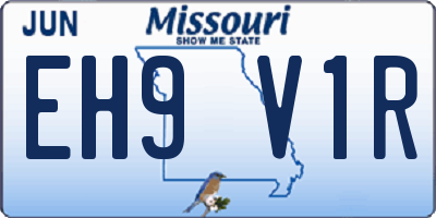 MO license plate EH9V1R