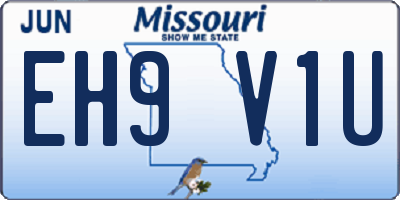 MO license plate EH9V1U