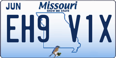 MO license plate EH9V1X