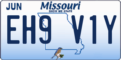 MO license plate EH9V1Y
