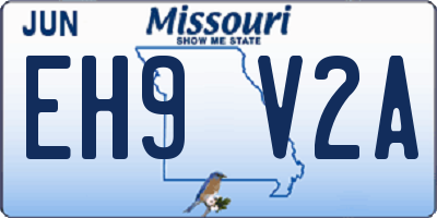 MO license plate EH9V2A