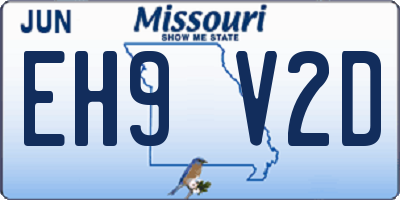 MO license plate EH9V2D