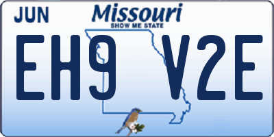 MO license plate EH9V2E