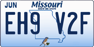 MO license plate EH9V2F
