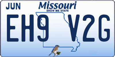 MO license plate EH9V2G