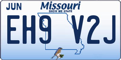 MO license plate EH9V2J