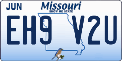MO license plate EH9V2U