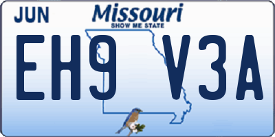 MO license plate EH9V3A