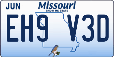 MO license plate EH9V3D
