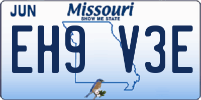MO license plate EH9V3E