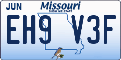 MO license plate EH9V3F
