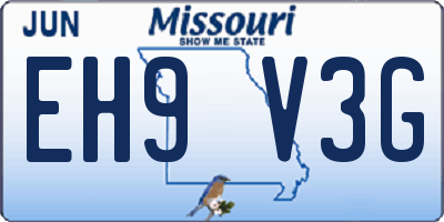 MO license plate EH9V3G