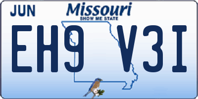 MO license plate EH9V3I