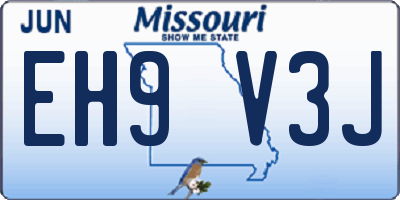 MO license plate EH9V3J