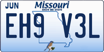 MO license plate EH9V3L