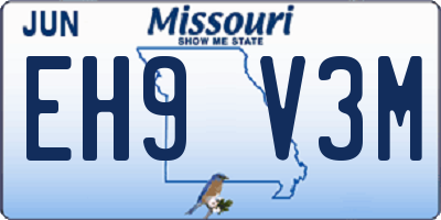 MO license plate EH9V3M