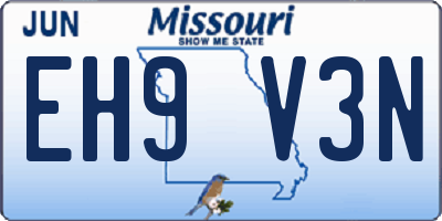 MO license plate EH9V3N