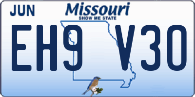 MO license plate EH9V3O