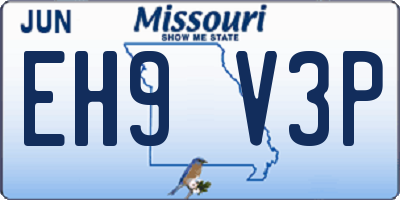 MO license plate EH9V3P
