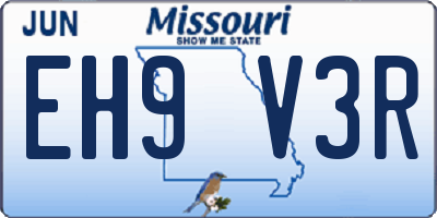 MO license plate EH9V3R
