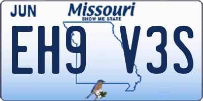 MO license plate EH9V3S
