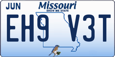 MO license plate EH9V3T