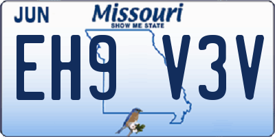 MO license plate EH9V3V