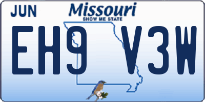 MO license plate EH9V3W