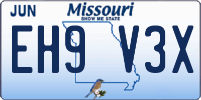 MO license plate EH9V3X