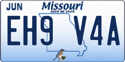 MO license plate EH9V4A