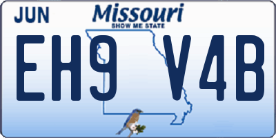 MO license plate EH9V4B