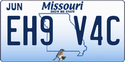 MO license plate EH9V4C