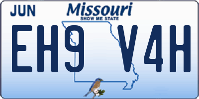 MO license plate EH9V4H