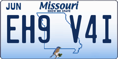 MO license plate EH9V4I
